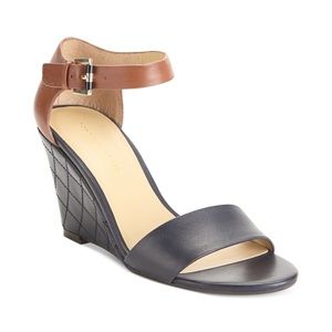 Tommy Hilfiger | Blue & Brown Leather Wedges